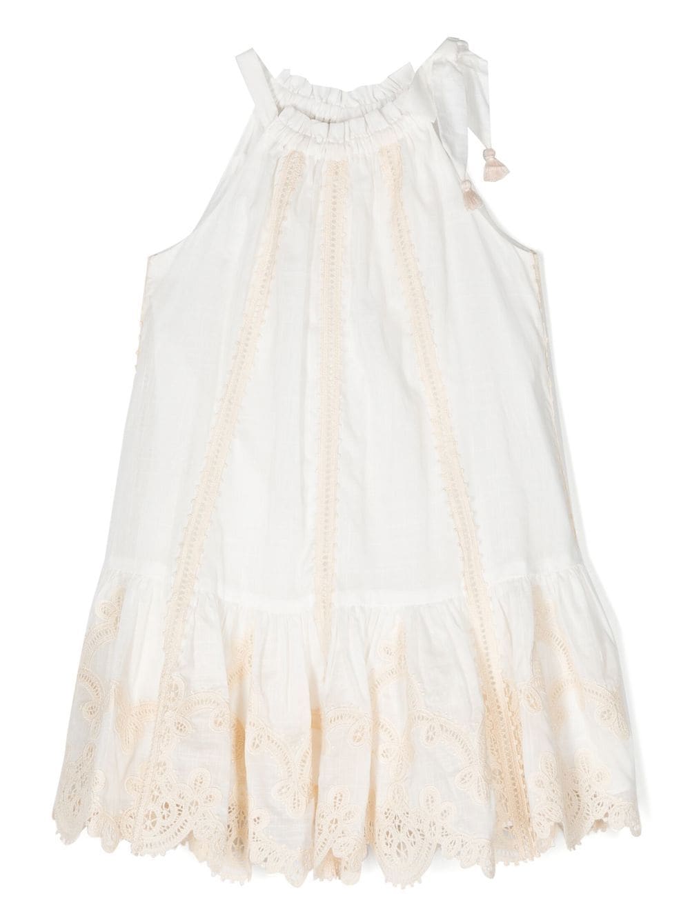 ZIMMERMANN Kids Jurk met geborduurde bloemen - Wit