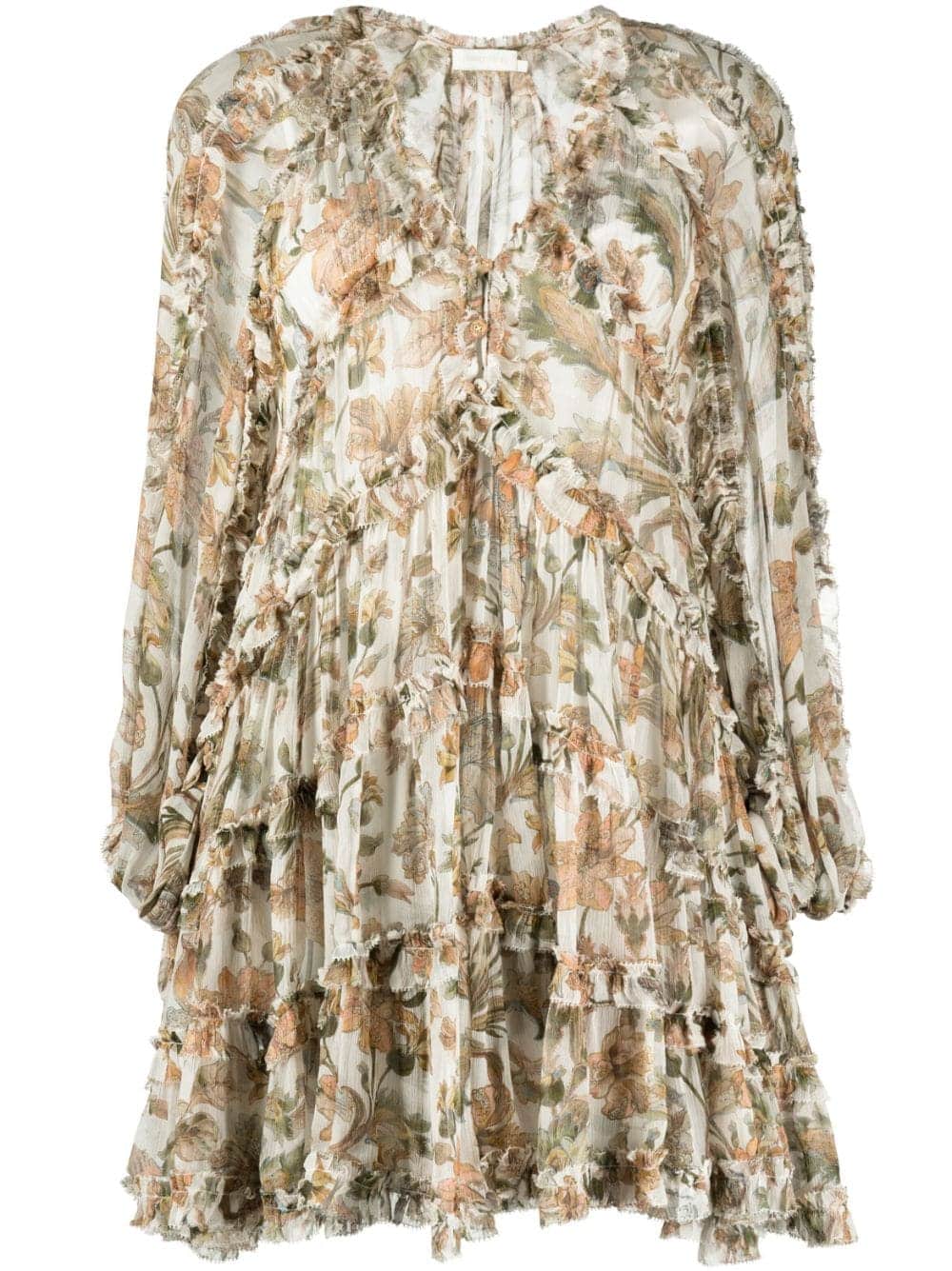 ZIMMERMANN Mini-jurk met bloemenprint - Beige