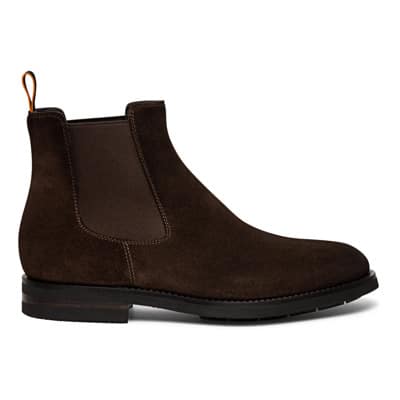 Zacht Suede Chelsea Boot Santoni , Brown , Heren