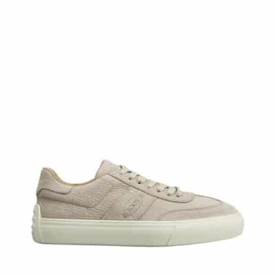 Zachte Nubuck Sneakers met Ingegraveerd Logo Tod's , Beige , Heren