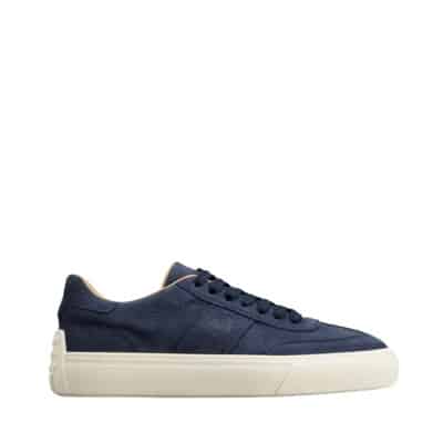 Zachte Nubuck Sneakers met Logo Inprenting Tod's , Blue , Heren