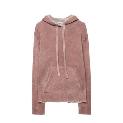 Zachte Poederkleurige Kasjmier Hoodie Zadig & Voltaire , Pink , Dames