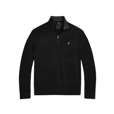 Zachte katoenen half-zip trui Polo Ralph Lauren , Black , Heren