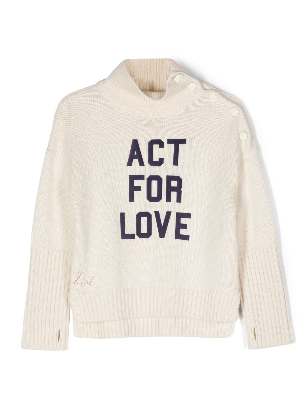 Zadig & Voltaire Kids Trui met geborduurde tekst - Beige