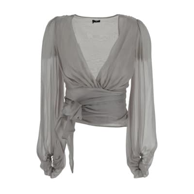 Zijden Blouse Elisabetta Franchi Stijl Elisabetta Franchi , Gray , Dames