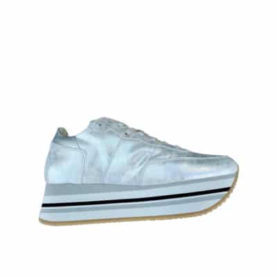 Zilveren Leren Eiffel Model Sneakers Philippe Model , Gray , Dames