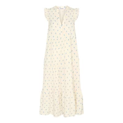 Zomerse Dagjurk - Palm Floor Jurk Co'Couture , Beige , Dames