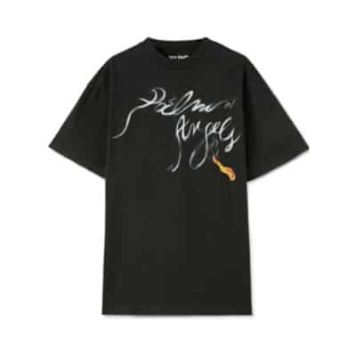 Zwart T-Shirt Palm Angels , Black , Heren