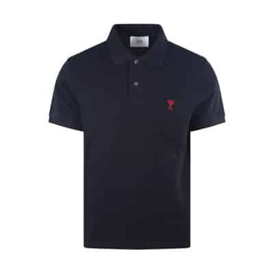 Zwarte ADC Polo Shirt Ami Paris , Black , Heren