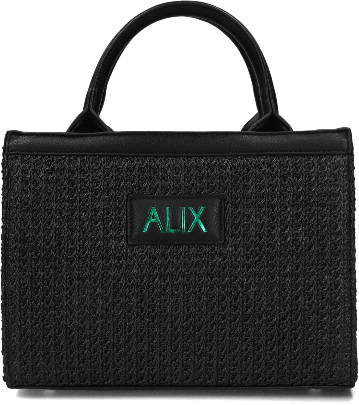 Zwarte Alix the Label Handtas Ladies Woven Raffia Bag