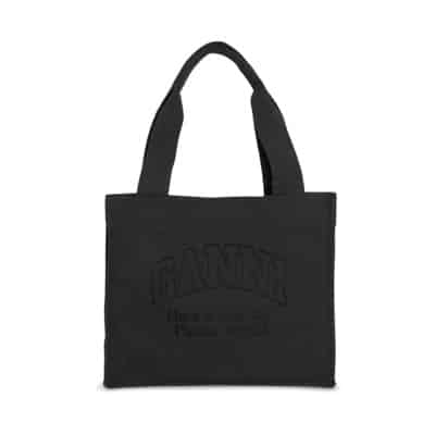 Zwarte Gerecyclede Katoenen Tote Tas Ganni , Black , Dames