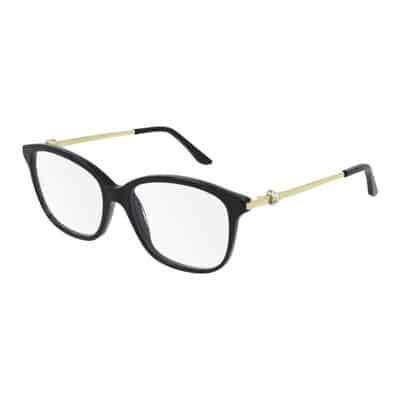 Zwarte Gouden Transparante Bril Cartier , Yellow , Unisex