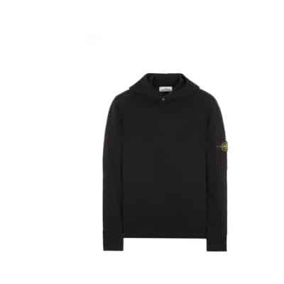 Zwarte Hoodie met Old Behandeling Stone Island , Black , Heren