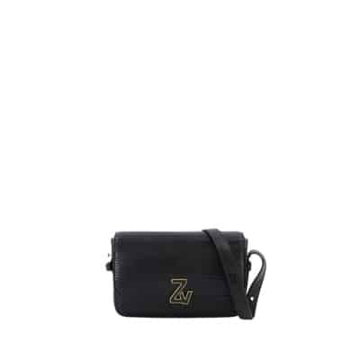 Zwarte Krokodil Geëmbosseerd Leren Mini Hobo Tas Zadig & Voltaire , Black , Dames