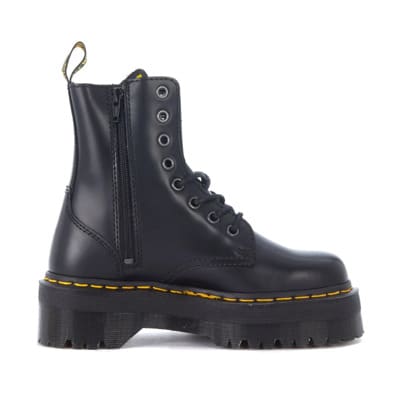 Zwarte Leren Anfibio Jadon Laarzen met Maxi Zool Dr. Martens , Black , Dames