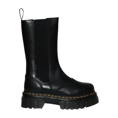 Zwarte Leren Enkellaarzen Dr. Martens , Black , Dames