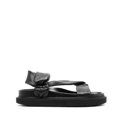 Zwarte Leren Open Teen Schoenen Isabel Marant , Black , Dames