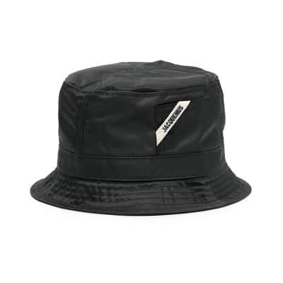 Zwarte Logo Patch Cap Jacquemus , Black , Heren