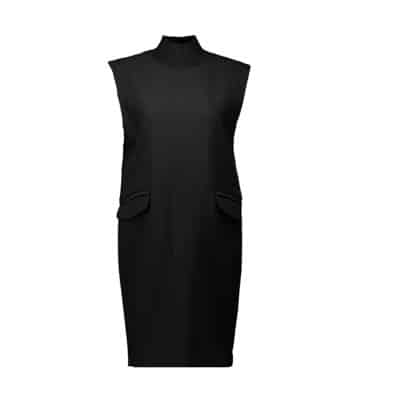 Zwarte Midi Jurk met Col en Zakken Co'Couture , Black , Dames