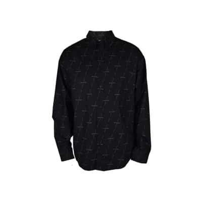 Zwarte Monogram Katoenen Shirt Balenciaga , Black , Heren