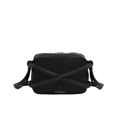 Zwarte Nylon Camera Harnas Tas Alexander McQueen , Black , Heren