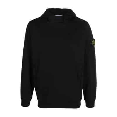 Zwarte Nylon Hoodie Stone Island , Black , Heren