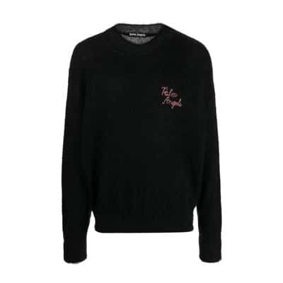 Zwarte Palm Angels Crew-Neck Pullover Palm Angels , Black , Dames