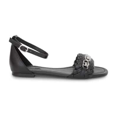 Zwarte Platte Sandalen Liu Jo , Black , Dames