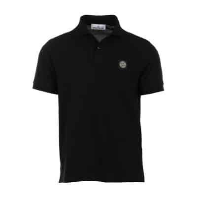 Zwarte Polo Slim Fit Stone Island , Black , Heren