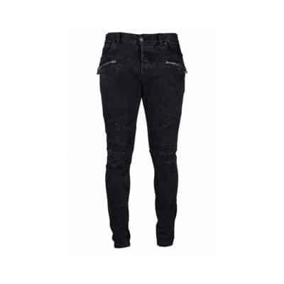 Zwarte Skinny Jeans met Ritsdetails Balmain , Black , Heren