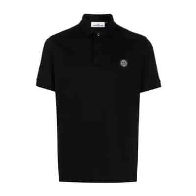 Zwarte T-shirts Polos voor Heren Stone Island , Black , Heren