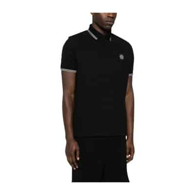 Zwarte T-shirts & Polos voor Heren Stone Island , Black , Heren