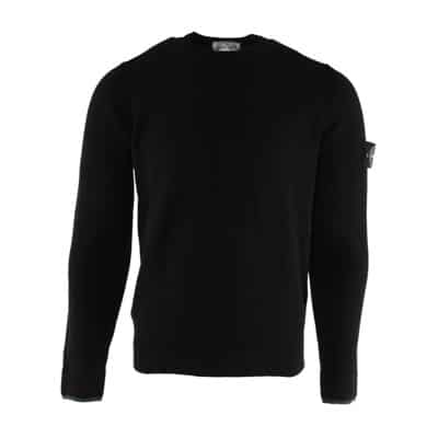 Zwarte Wolmix Heren Trui Stone Island , Black , Heren