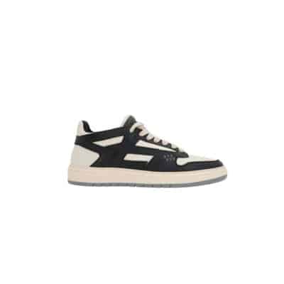 Zwarte en witte lage leren sneakers Represent , Black , Heren