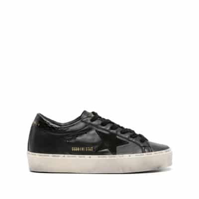 Zwarte leren Hi Star sneakers Golden Goose , Black , Dames