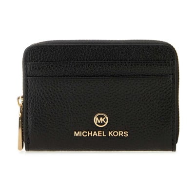 Zwarte leren portemonnee Michael Kors , Black , Dames