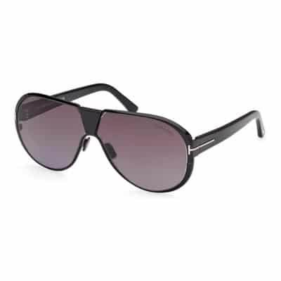 Zwarte/Rook Gekleurde Zonnebril Tom Ford , Black , Heren