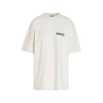 intage wit T-shirt met Balenciaga Print Balenciaga , White , Heren