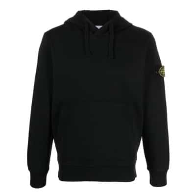 Gekleurde Katoenen Hoodie Stone Island , Black , Heren