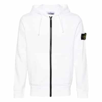 Gekleurde Katoenen Hoodie Stone Island , White , Heren