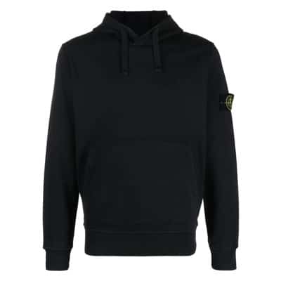 Geverfde Katoenen Hoodie Stone Island , Blue , Heren