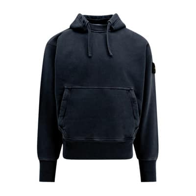 Turkse Katoenen Hoodie Regular Fit Stone Island , Blue , Heren