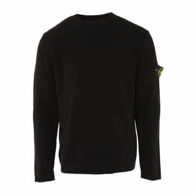 Zwarte Katoenen Trui Stone Island , Black , Heren