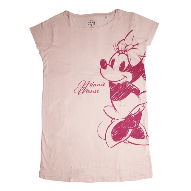 Disney Pyjamaoberteil Disney Minnie Maus Damen kurzarm Schlafshirt Nachthemd Gr. XS bis XL