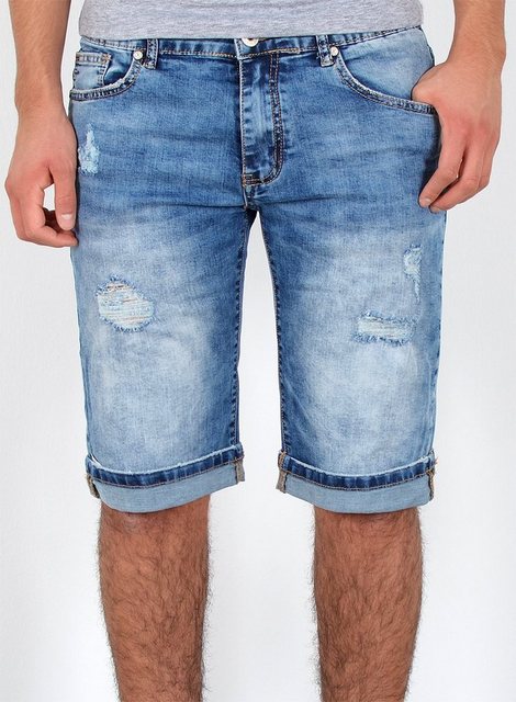 ESRA Jeansshorts Herren Jeans Shorts Hose Herren kurze Jeans Hose mit 5 Pocket Jeans Shorts Herren kurze Jeans Sommer Hose Jeans Herren Stretch