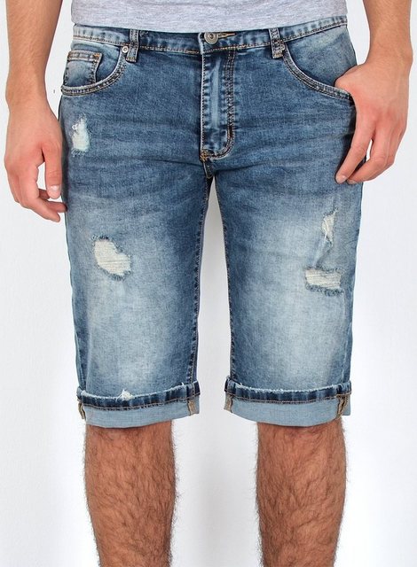 ESRA Jeansshorts Herren Jeans Shorts Hose Herren kurze Jeans Hose mit 5 Pocket Jeans Shorts Herren kurze Jeans Sommer Hose Jeans Herren Stretch