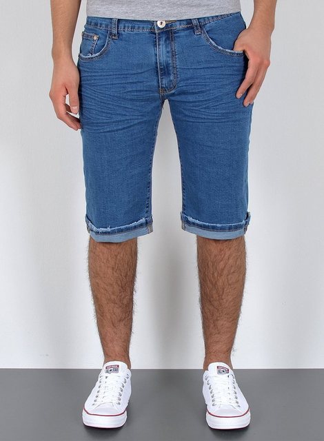 ESRA Jeansshorts Herren Jeans Shorts Hose Herren kurze Jeans Hose mit 5 Pocket Jeans Shorts Herren kurze Jeans Sommer Hose Jeans Herren Stretch