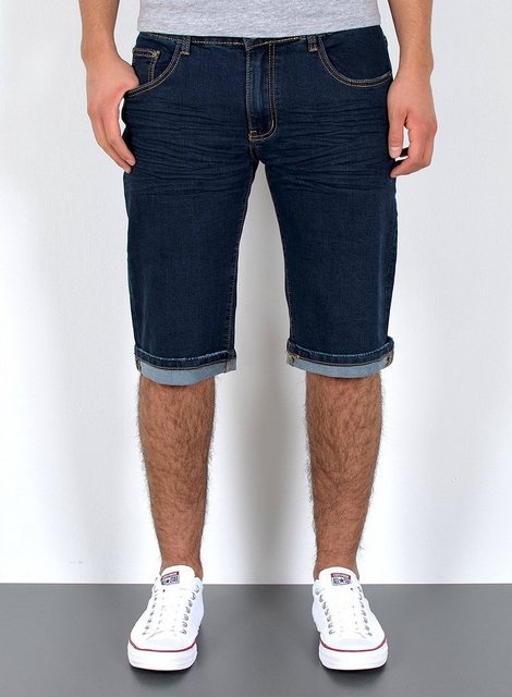 ESRA Jeansshorts Herren Jeans Shorts Hose Herren kurze Jeans Hose mit 5 Pocket Jeans Shorts Herren kurze Jeans Sommer Hose Jeans Herren Stretch