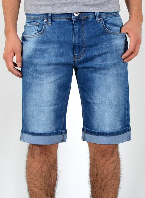 ESRA Jeansshorts Herren kurze Jeanshose mit Stretch Jeans Shorts Hose Herren Jeans Shorts Sommerhose kurze Jeans Herren Capri Jeans Stretch