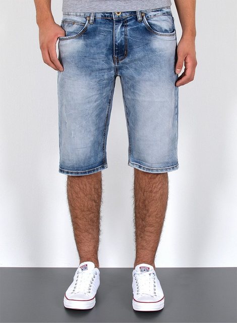 ESRA Jeansshorts Herren kurze Jeanshose mit Stretch Jeans Shorts Hose Herren Jeans Shorts Sommerhose kurze Jeans Herren Capri Jeans Stretch